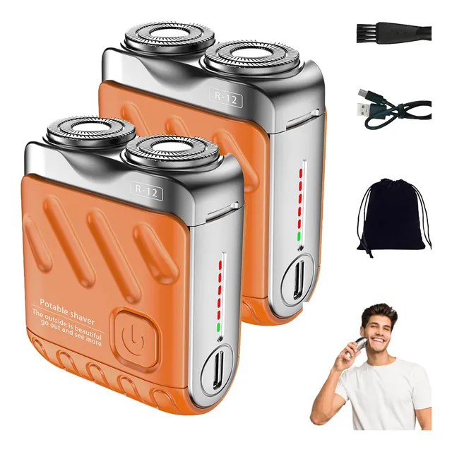 Afeitadora Eléctrica Portátil Doble Anillo Rotatorio