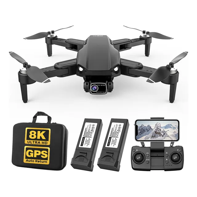 Mini drone Axnen L900 PRO SE con cámara 8K GPS 5GHz 2 baterías Negro