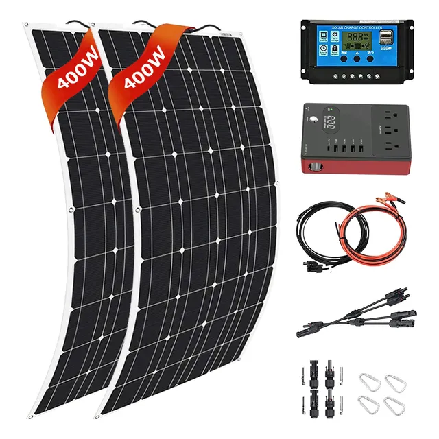 Kit Panel Solar 800 W 1 Inversor Automovil Controlador Carga