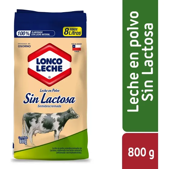 Leche en Polvo Sin Lactosa Loncoleche 800g