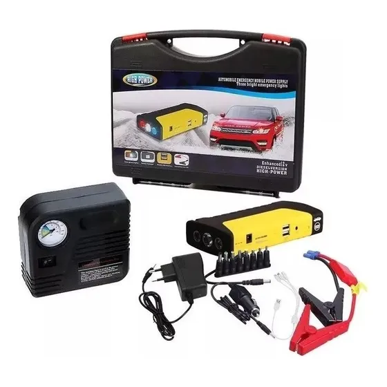 Iniciador Batería De Carro Moto Mini Compresor Infla Llantas