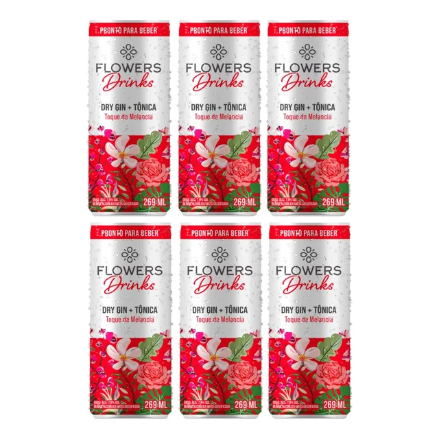 Gin Tônica Flowers Melancia Lt 269 Ml Pack C/6