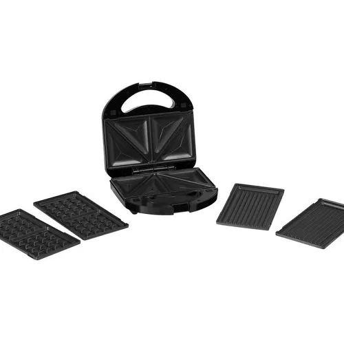 Sandwichera Waflera Grill Antiadherente P/2 Panes 750w Marvo Color Plata/Negro