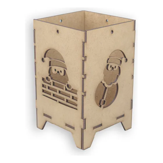 Faroles De Navidad En Madera Mdf - Set X 12