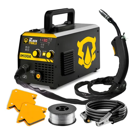 Máquina Solda Inversora Mig 130a Sem Gás C/ Kit Acessórios - Preto