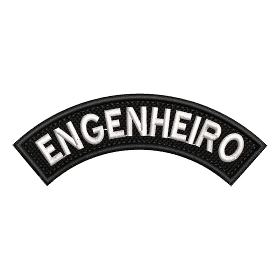 Patch Bordado Tarjeta Meia Lua Engenheiro 10x3,5cm