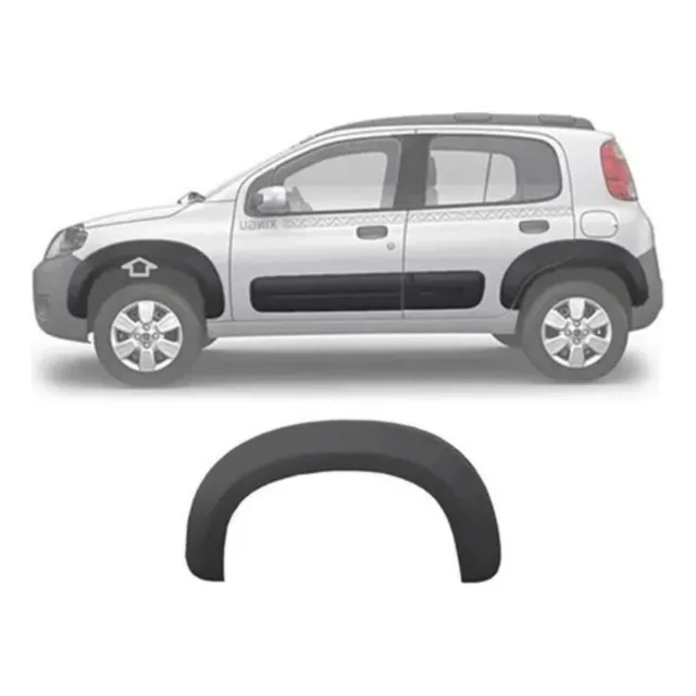 Moldura Paralama Uno Way 10/14 Dianteiro Cinza Texturizado