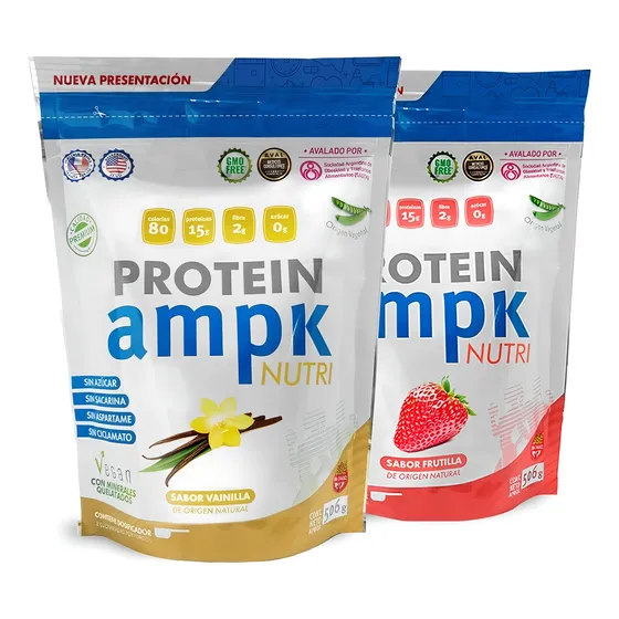 Suplemento En Proteina Framingham Pharma Ampk Ampk Protein Proteína Vegana Sabor Vainilla - Frutilla En Bolsa De 506g Pack X 2 U