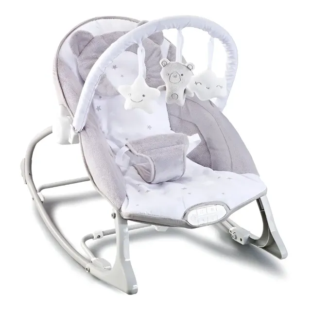 Cadeira de Descanso Musical Urso Polar Até 18kgs cor cinza e branco Maxi Baby