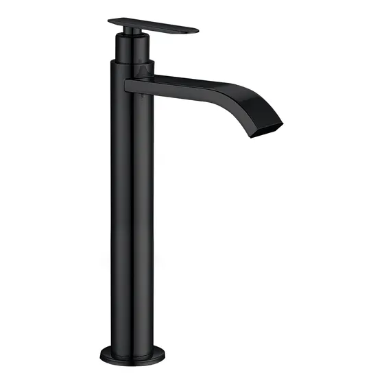 Grifo De Baño Negro Tipo Cascada, Agua Fría