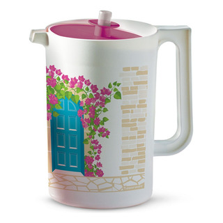 Jarra Con Tapa Hermética Tupperware 2.25l Rosa Flores Jarra Con Tapa Hermética Tupperware 2.25l Rosa Flores