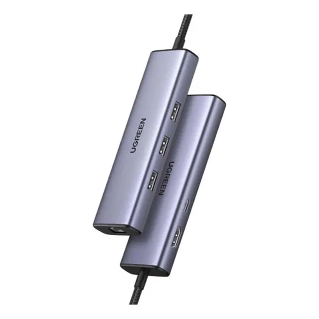 Hub Ugreen Usb-c 6 In 1 Multi Adapter 100w Grey Color Gris