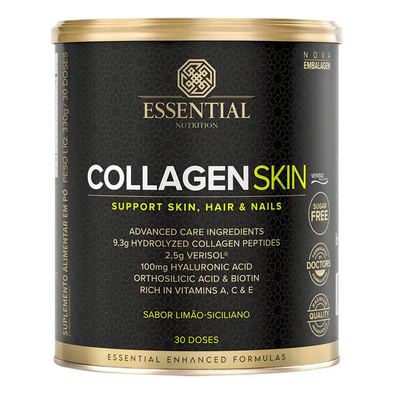 Suplemento Essential Nutrition Collagen Skin Limão Siciliano Lata 330g 30 doses