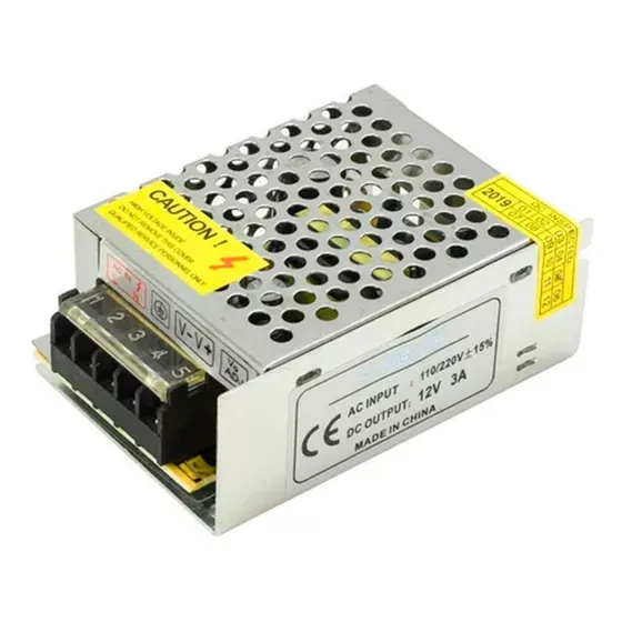 Fuente Transformador 220v A 12v 3a Hasta 36w Led Cctv