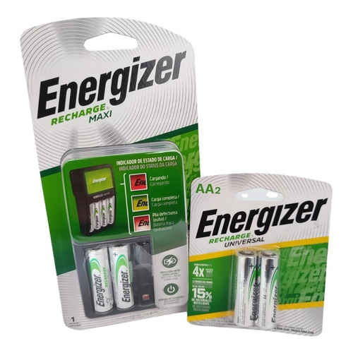 Cargador Energizer Maxi Y Baterias Recargables Aa Combo Kit