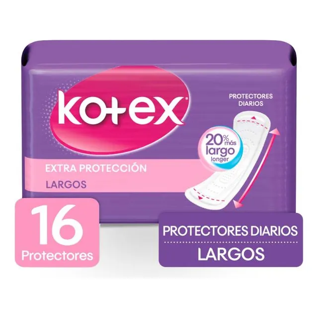 Protectores Higienicos Kotex 16 Unidades Largos