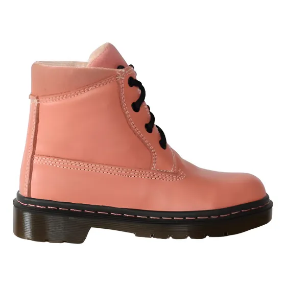 Bota Botín De Cuero Y Carnaza Para Mujer - Estilo Timberland