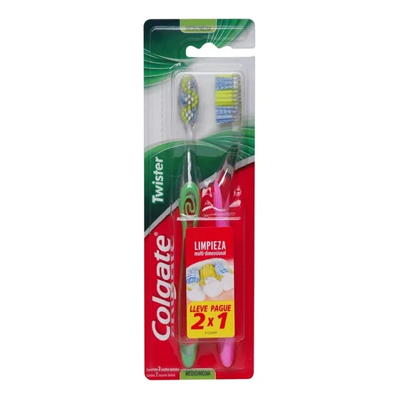 Cepillo Dental Colgate® Twister Medio | Pack X 2