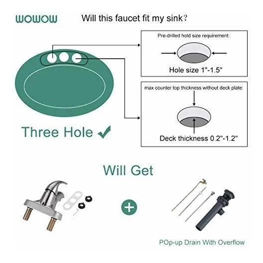 Wowow Grifo Monocomando Para Lavamano Baño Juego