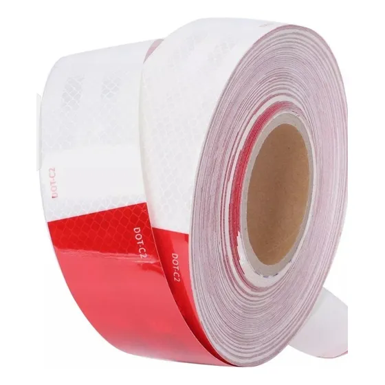 Cinta Reflectiva Rojo Y Blanco  Rollo 45 Mt A 1$  Por Rollo