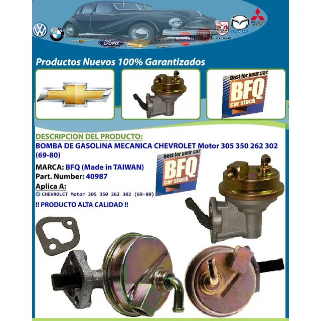 Bomba De Gasolina Mecanica Chevrolet Motor 305 350 262 302
