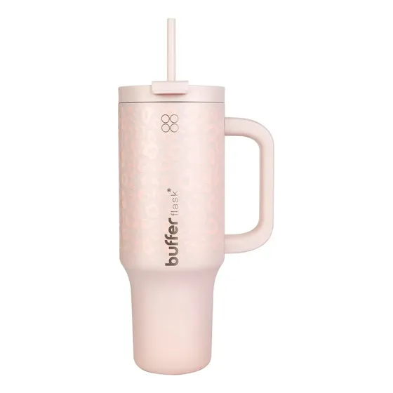 Termo Vaso Termico Con Pitillo 1,2 Lt Buffer Acero Inox Pinky Leopard | Cuotas sin interés