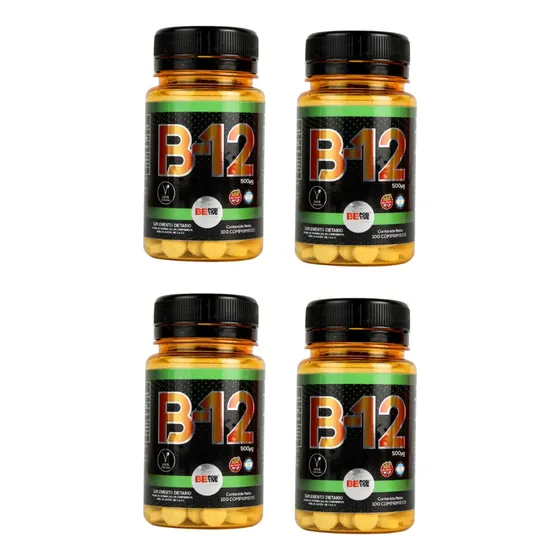 Vitamina B 12 100 Tabletas 500 Mcg Apto Vegano X 4 Uni