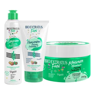 Kit Cabelos Cacheados E Crespos Fun Vegano - Bio Extratus Kit Cabelos Cacheados E Crespos Fun Vegano - Bio Extratus