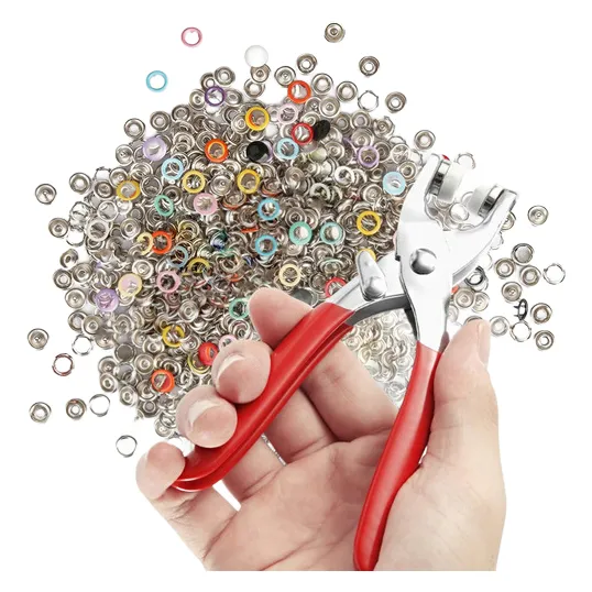 Kit Alicate De Presion + 200 Botones De Metal Para Costura