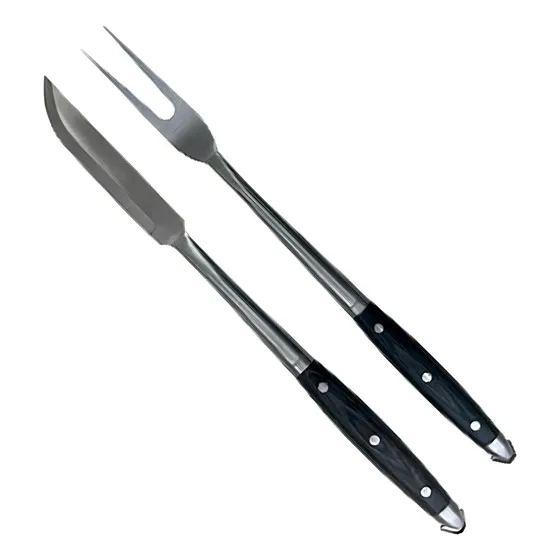 Set 2pz Parrilla Asado Hudson Linea Bbq Cuchillo Tenedor Bz3