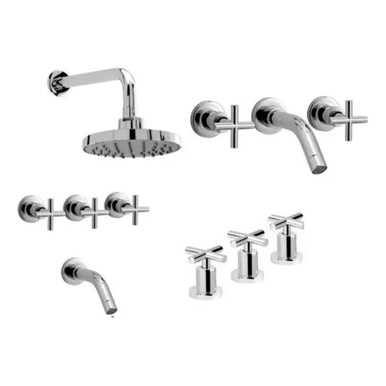 Valencia Combo Griferia Lavatorio Pared Bidet Ducha Plus