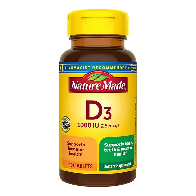 Nature Made Vitamina D3 Salud Inmunológica 1000 Iu 100 Tabs Sabor Sin Sabor