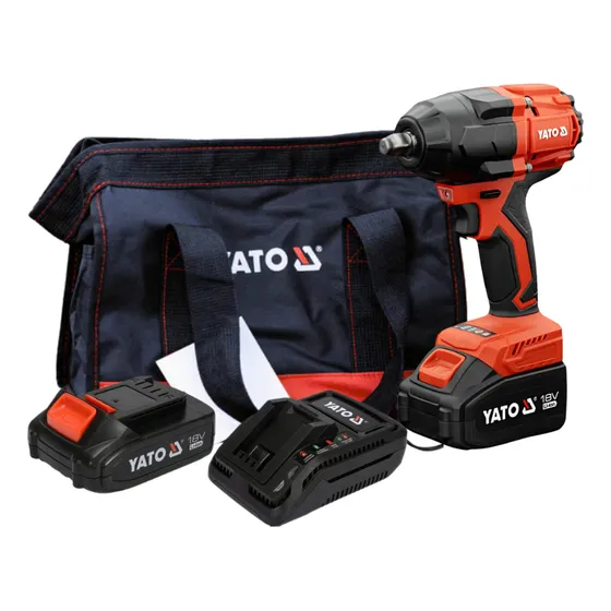 Set De Llave Impacto Inalámbrica 18v 1/2 Brush 850nm Yato