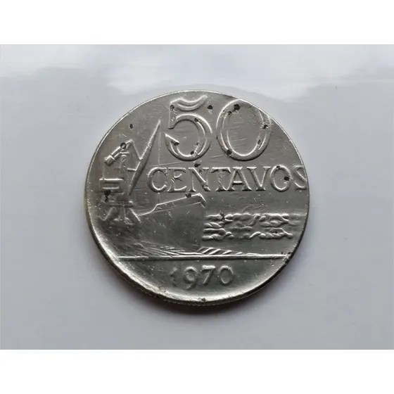 An150= Moeda Anomala 50 Centavos 1970 Disco 20 Centavos 25mm