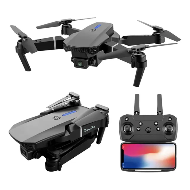 Mini Dron E88 Pro Con Control Remoto Con Cámara Dual 4k Colo