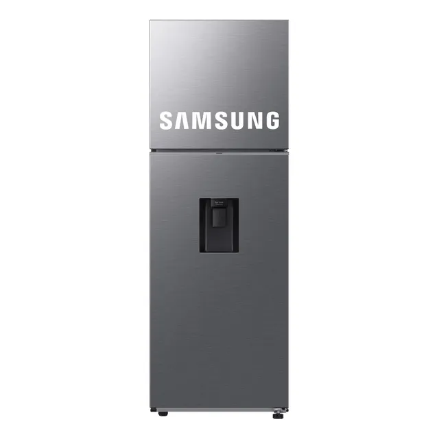 Refrigeradora Samsung 341lt Topmount Freezer Con Dispensador Color Plateado