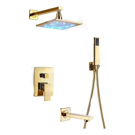 Nesho Juego Combinado Ducha Dorada Lujo Sistema Baño Oculto