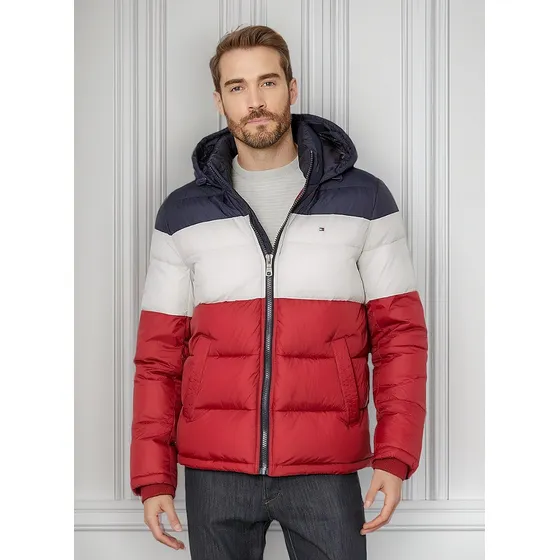Casaca Tommy Hilfiger Puffer - Rojo/blanco/azul