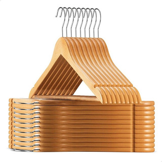Cabide De Madeira Roupa Calça Marfim Adulto Kit 20 Unidades Kontuz Cabide De Madeira Roupa Calça Marfim Adulto Kit 20 Unidades Kontuz