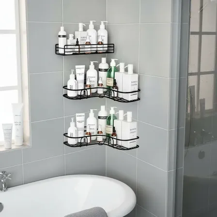 Organizador Adesivo Luxo Para Banheiro E Cozinha Prateleira Preto