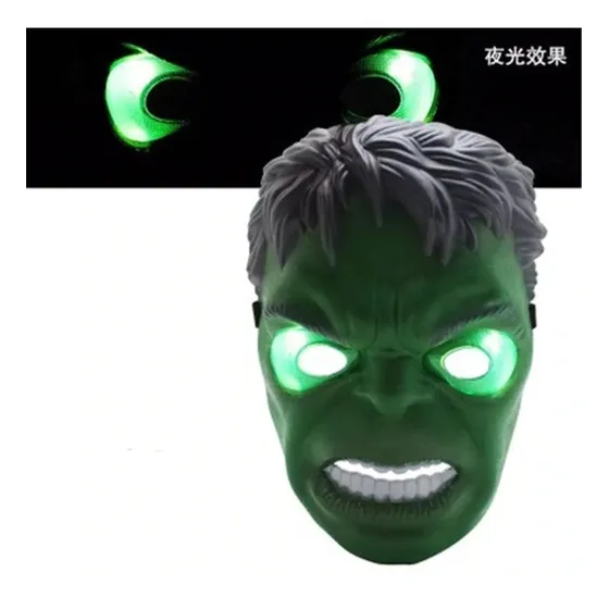Increíble máscara infantil Hulk iluminada con LED verde