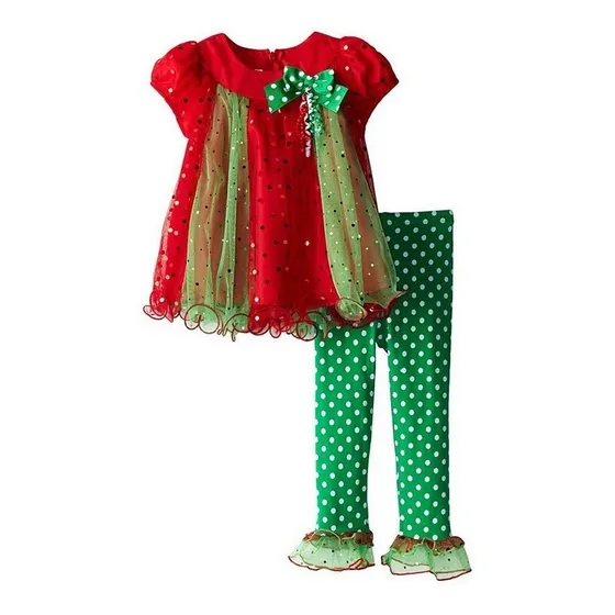Conjunto Navideño Talla 2 Para Niña. Navidad