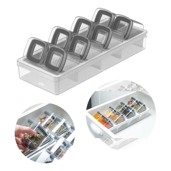Porta Temperos Condimentos Organizador De Gaveta Herméticos