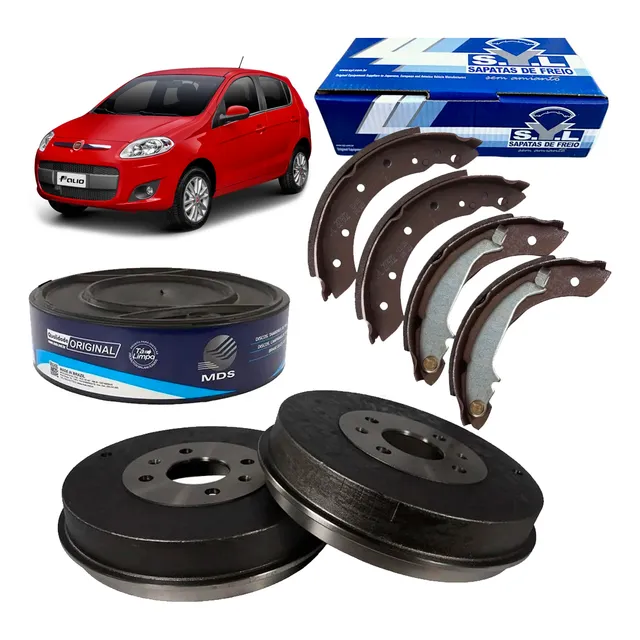 Kit Freio Tambor + Sapata Palio Attractive 1.4 2014 2015 Abs