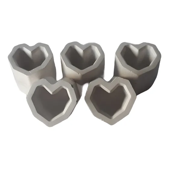 Macetas De Yeso Corazón Souvenir X60 Unidades Blanco Artesanal