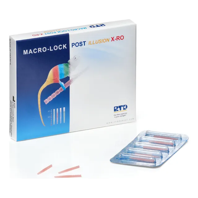 Poste Macrolock Perno Fibra De Cuarzo Rtd Odontologia X5