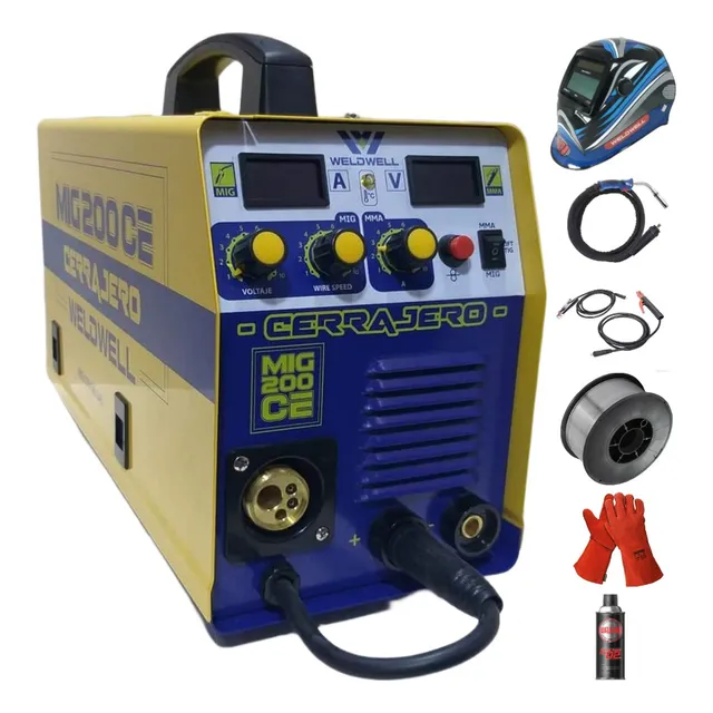 Máquina De Soldar 3 En 1 Weldwell/200 Amp+máscara Automática
