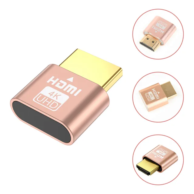 Adaptador Hdmi Dummy Hdmi Plug Pantalla Virtual 4k 1080p Coral Claro