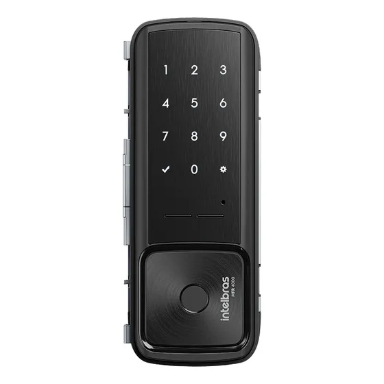 Fechadura Digital Intelbras Biometrica Mfr4000 Porta Vidro De Abrir Correr Sem Furar Blindex