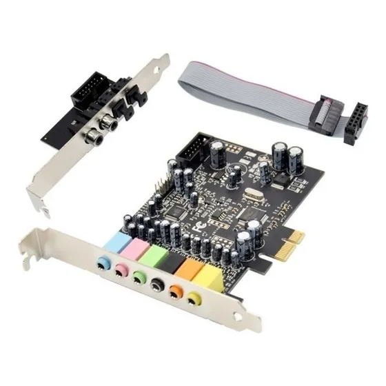 Placa De Sonido PCIE 7.1 con salidas y entradas analógicas 3.5mm y digitales TOSLINK coaxial Amitosai MTS-PCIE71DIGITAL